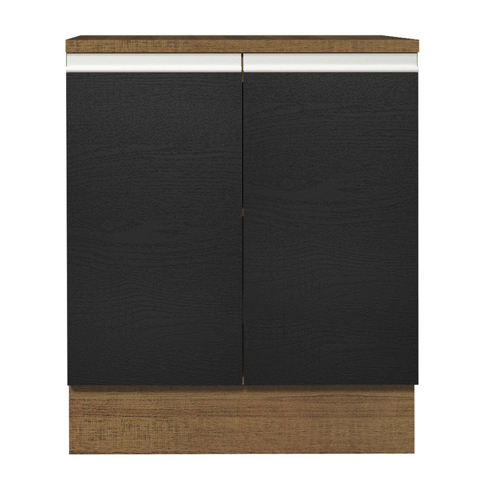 Gabinete Bajo 70 x 60 cm 2 Puertas (Con Encimera) Marrón/Negro Glamy