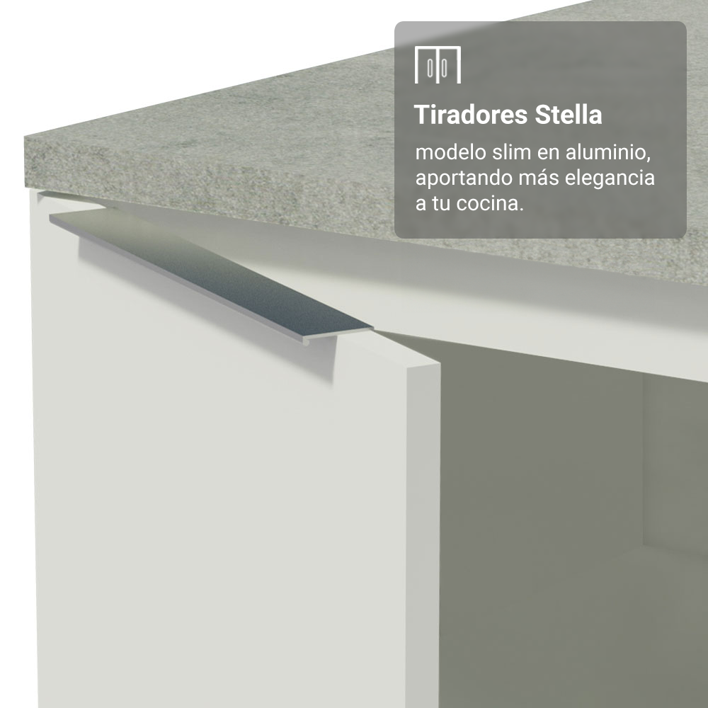 Gabinete Bajo Esquinero 80 cm 1 Puerta Sin Encimera Blanco Stella Madesa