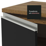 Gabinete Bajo de Esquina de Cocina 60 de Profundidad con 1 Puerta (Sin Encimera) Glamy Marrón/Negro