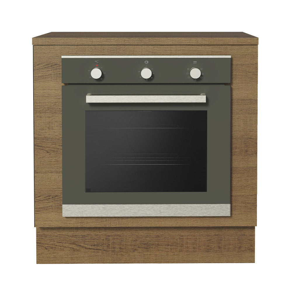 Gabinete Bajo para Horno de Empotrar 80 cm Marrón Agata, Glamy y Lux Madesa