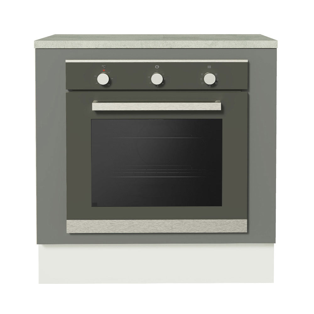 Gabinete Bajo para Horno de Empotrar 80 x 60cm Con Encimera Agata Blanco/Gris