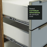 Gabinete Bajo 80 x 60 cm 2 Cajones (Con Encimera) Lux Marrón/Gris