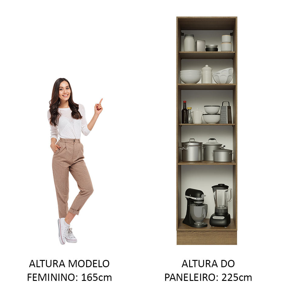 Despensero 60 cm 3 Puertas Marrón/Negro Lux Madesa