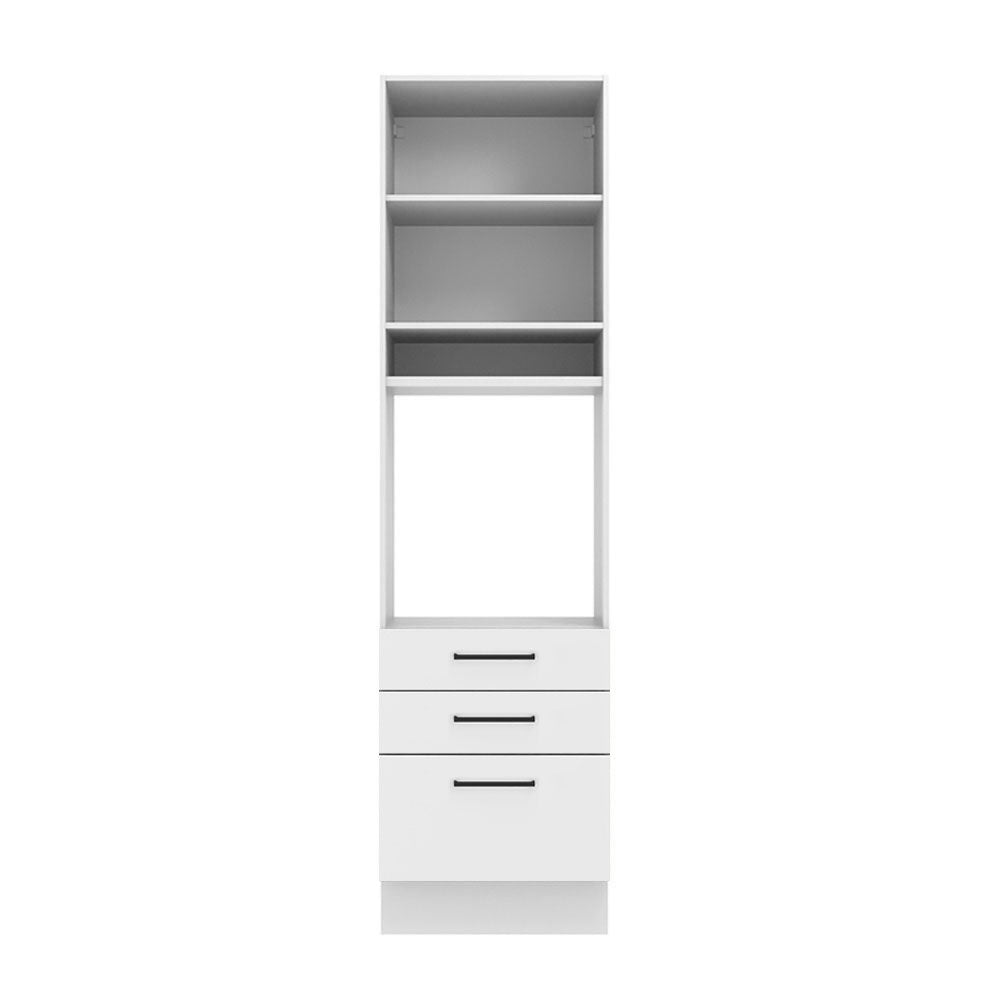 Mueble de Cocina para Horno 60 x 60 cm 1 Puerta 3 Cajones Agata Blanco