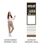 Mueble de Cocina para Horno 60 x 60 cm 1 Puerta 3 Cajones Marrón/Blanco Glamy