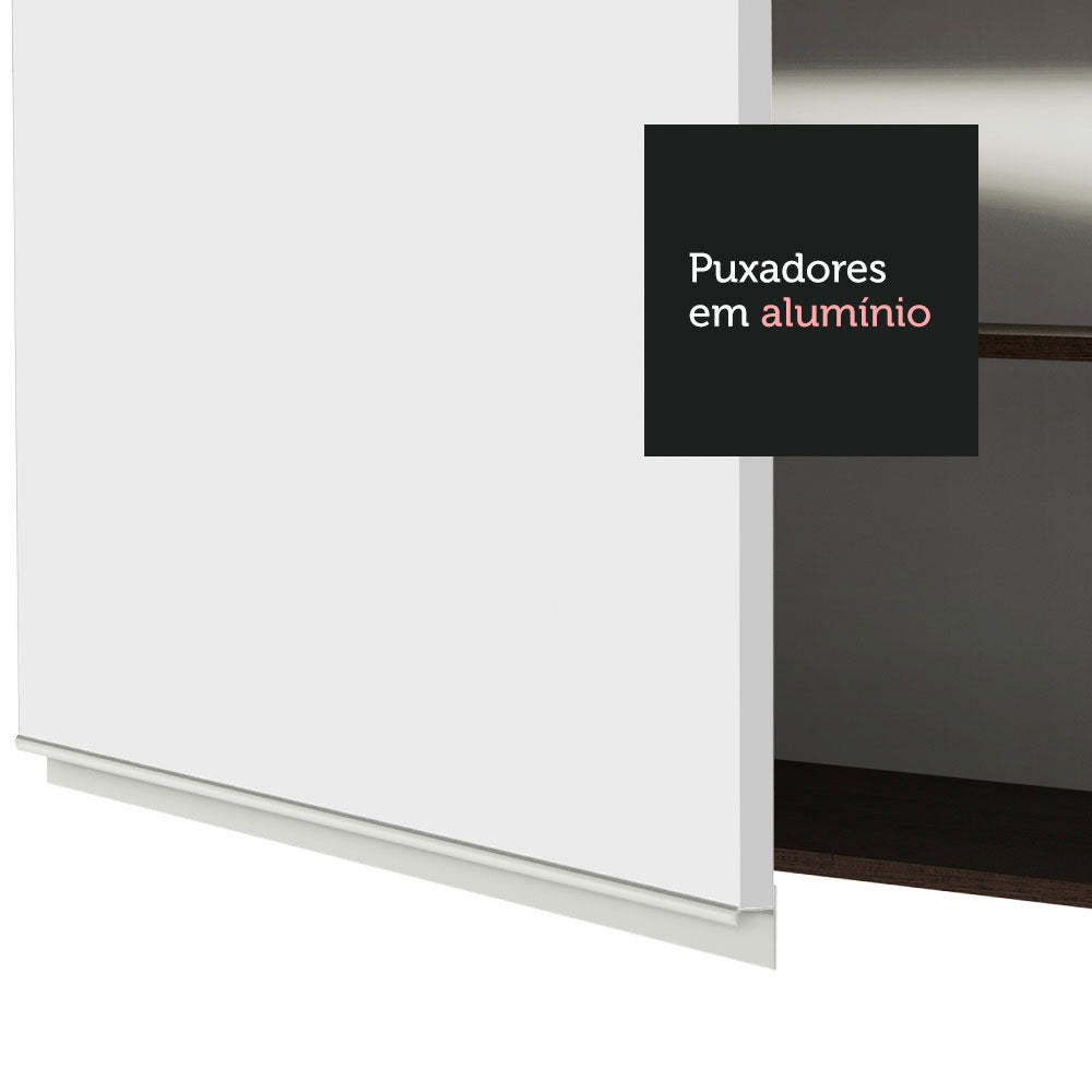 Mueble de Cocina para Horno 60 x 60 cm 1 Puerta 3 Cajones Marrón/Blanco Glamy