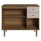 Gabinete Bajo para Fregadero 105 cm 3 Puertas 2 Cajones Marrón/Crema Gourmet Madesa
