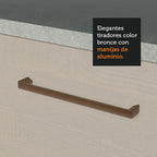 Mueble de Cocina para Fregadero 120 cm 2 Puertas (con Encimera) Blanco/Crema Agata