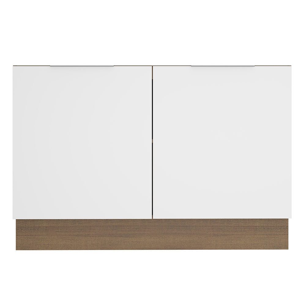 Gabinete Bajo para Fregadero 120 cm 2 Puertas Sin Encimera Marrón/Blanco Stella Madesa
