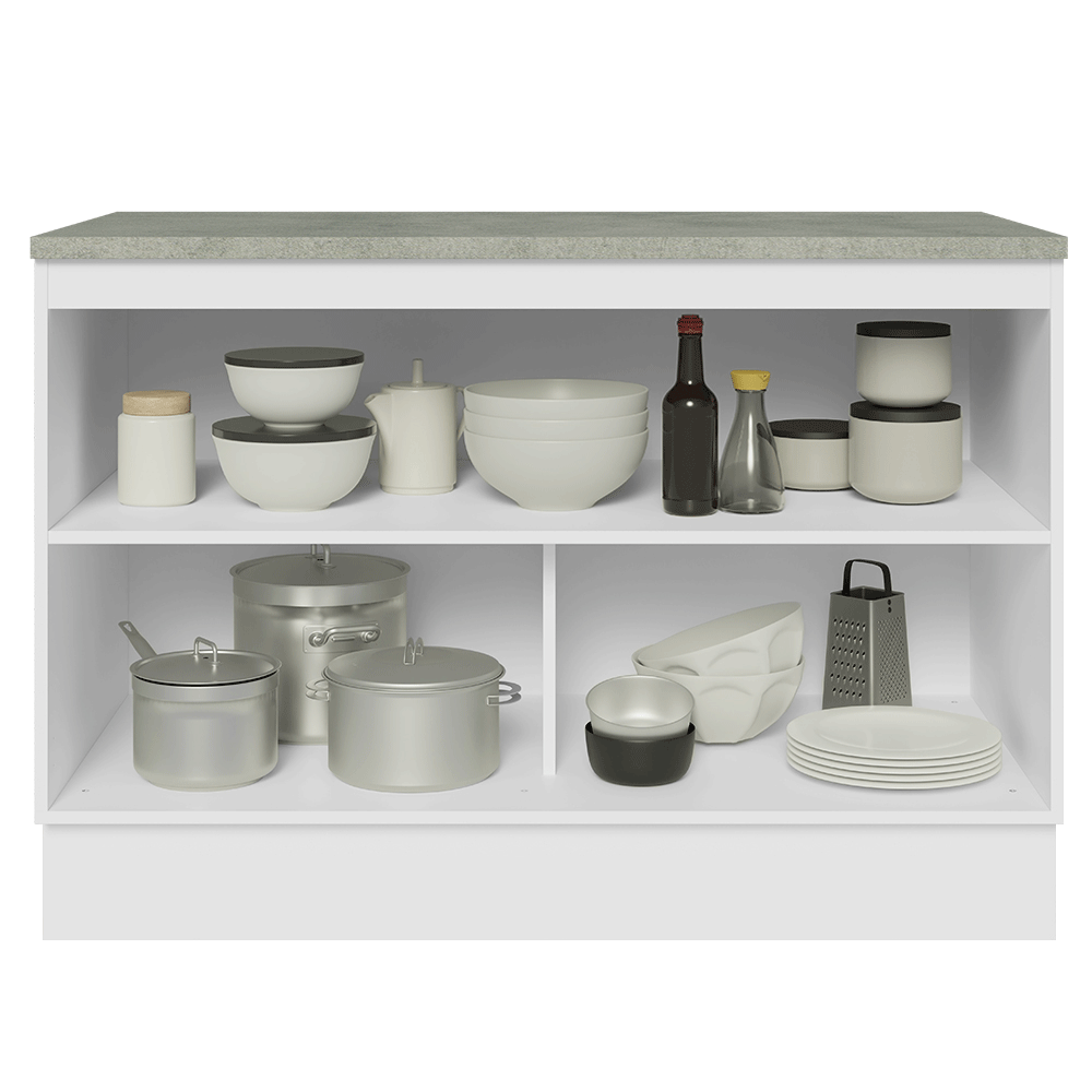 Gabinete Bajo de Cocina 120 cm 2 Puertas Blanco/Gris Lux Madesa