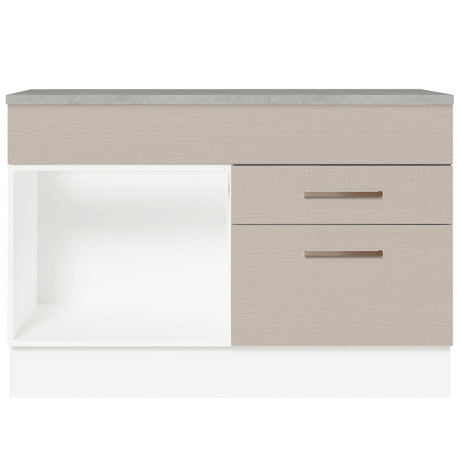 Mueble de Cocina para Fregadero 120 cm 1 Puerta y 2 Cajones (Con Tablero) Blanco/Crema Agata Madesa