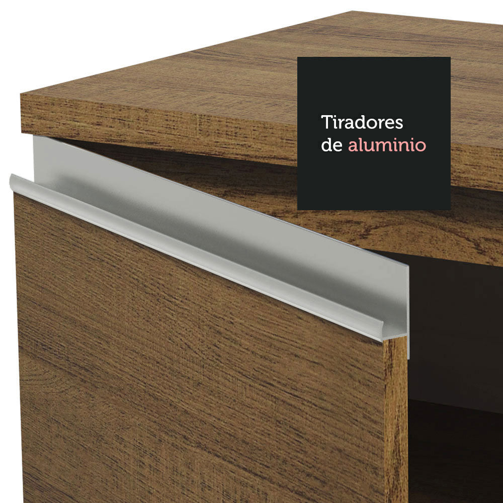 Gabinete Bajo para Fregadero 120 cm 1 Puerta y 2 Cajones (Sin Encimera ni Fregadero) Glamy Marrón