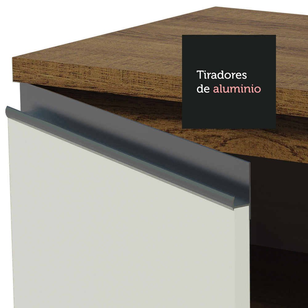 Gabinete Bajo  para Fregadero 120 cm 1 Puerta y 2 Cajones (Sin Encimera ni Fregadero) Glamy Marrón/Blanco