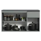 Gabinete Bajo para Fregadero 120 cm 3 Puertas 1 Cajón Gris Nice Madesa