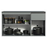 Gabinete Bajo para Fregadero 120 cm 3 Puertas 1 Cajón Sin Patas Nice Gris