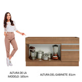 Gabinete Bajo 150 cm 2 Cajones 2 Puertas (Sin Encimera Ni Fregadero) Glamy Marrón