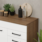 Gabinete Bajo 150cm 2 Cajones Marrón/Blanco Agata (Con Encimera)