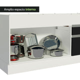 Gabinete Bajo para Fregadero 150cm 2 Puertas y 2 Cajones (Sin Encimera Ni Fregadero) Glamy Blanco/Negro