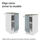 Gabinete Bajo 35 cm 1 Puerta Blanco/Gris Lux Madesa