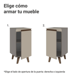 Gabinete Bajo 40 cm 1 Puerta Con Patas Nice Crema
