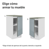 Gabinete Bajo de Cocina 40 cm 1 Puerta Blanco/Gris Lux Madesa