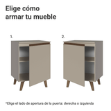 Gabinete Bajo 60 cm 1 Puerta Con Patas Nice Crema