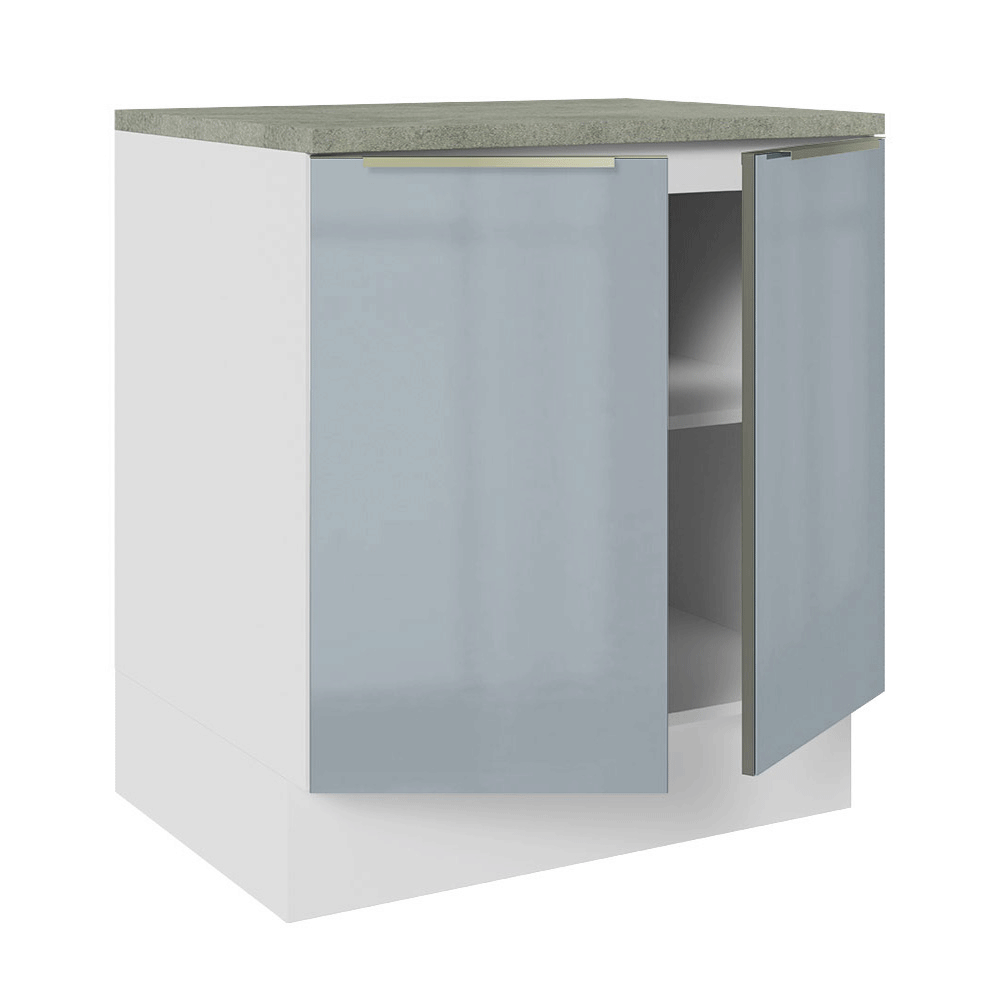 Gabinete Bajo de Cocina 70 cm 2 Puertas Blanco/Gris Lux Madesa