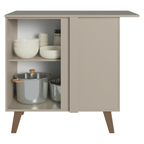 Gabinete Bajo Esquinero 90 x 52 cm 1 Puerta con Patas Crema Nice Madesa