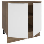 Gabinete Bajo 80 cm 2 Puertas Marrón/Blanco Stella Madesa
