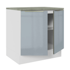 Gabinete Bajo 80 cm 2 Puertas Blanco/Gris Lux Madesa