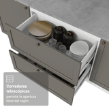Gabinete Bajo de Cocina 80 cm 2 Cajones (Sin Encimera) Blanco/Gris Vik Madesa