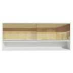 Gabinete Superior 120 cm 2 Puertas Corredizas de Vidrio 1 Nicho Blanco Reims, Glamy, Lux, Stella y Agata Madesa 02