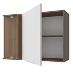 Gabinete Superior Esquinero 94 cm 1 Puerta Marrón/Blanco Stella Madesa
