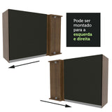 Gabinete Superior de Esquina 1 Puerta Glamy Marrón/Negro