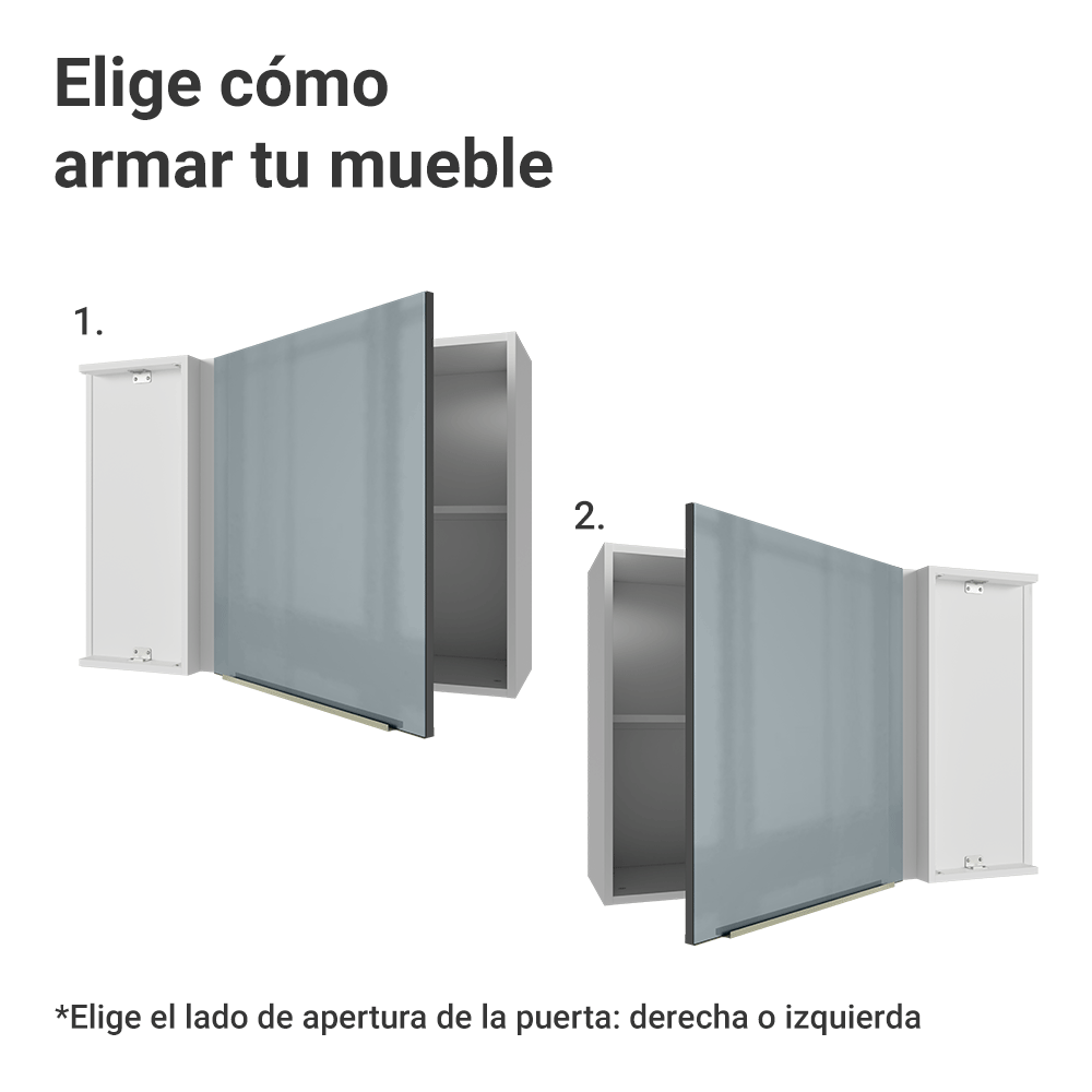 Gabinete Superior de Esquina 1 Puerta Blanco/Gris Lux Madesa