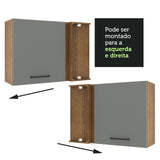 Gabinete Superior de Esquina 1 Puerta Agata Marrón/Gris