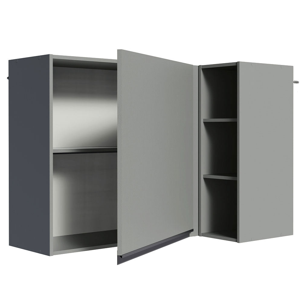 Gabinete Superior Esquinero 145 cm 1 Puerta 3 Nichos Gris Nice Madesa
