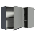 Gabinete Superior Esquinero 145 cm 1 Puerta 3 Nichos Gris Nice Madesa