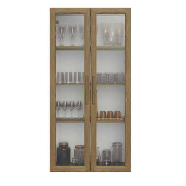 Vitrina Flotante 70 cm 2 Puertas de Vidrio Marrón Madesa