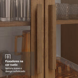 Mueble de Cocina Vitrina 70cm 2 Puertas de Vidrio con Patas Marrón Madesa