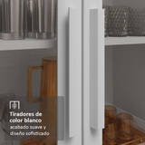 Vitrina 70 cm 2 Puertas de Vidrio con Patas Trapecio Blanco/Marrom Madesa