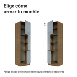 Mueble Despensa 60 cm 3 Puertas Marrón/Gris Lux Madesa