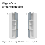 Mueble Despensa 60 cm 3 Puertas Blanco/Gris Lux Madesa