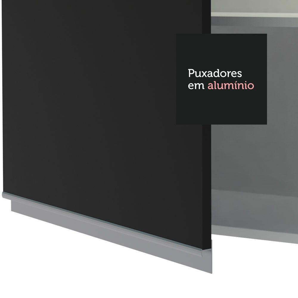 Mueble de Cocina para Horno Glamy 60 cm 1 Puerta y 3 Cajones Blanco/Negro
