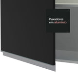 Mueble de Cocina para Horno Glamy 60 cm 1 Puerta y 3 Cajones Blanco/Negro