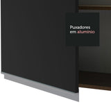 Mueble de Cocina para Horno Glamy 60 cm 1 Puerta y 3 Cajones Marrón/Negro