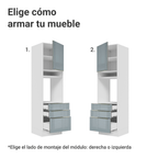 Mueble para Horno 60 cm 1 Puerta 3 Cajones Blanco/Gris Lux Madesa
