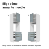 Mueble para Horno 60 cm 1 Puerta e 3 Cajones Blanco/Gris Lux Madesa