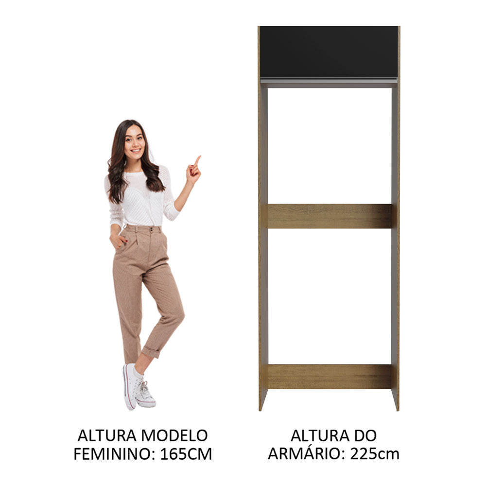 Mueble para Refrigerador 1 Puerta Marrón/Negro Glamy Madesa