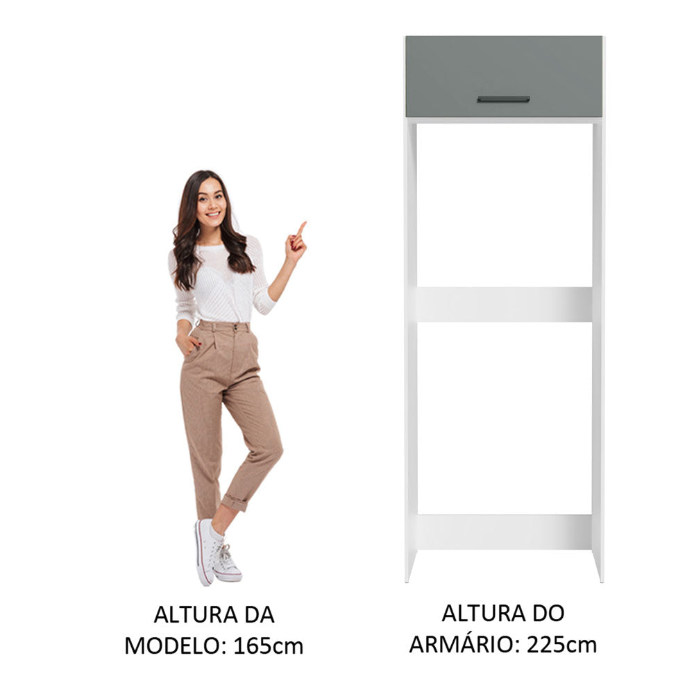 Mueble para Refrigerador 1 Puerta Blanco/Gris Agata Madesa